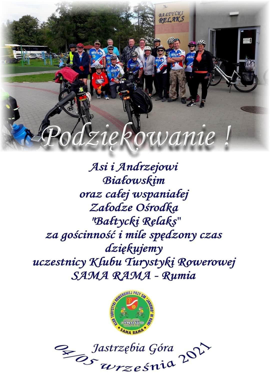 podziękowanie od Sama